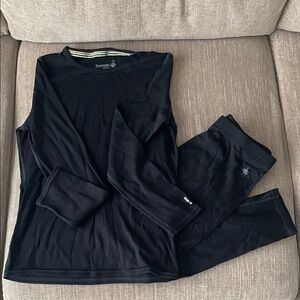 Smartwool Black Merino Wool long underwear set